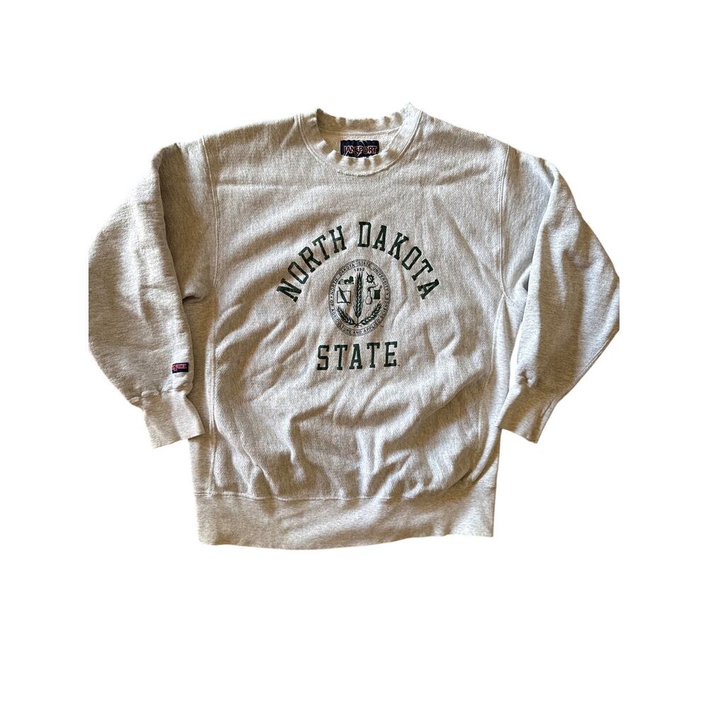 Vintage North Dakota State Jansport Reverse Weave XXL Heather Gray Crewneck